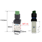 Airtac M3HS210-06: Manual Valve. 3 Way - M3HS21006GT