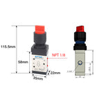 Airtac M3HS210-06: Manual Valve. 3 Way - M3HS21006RT