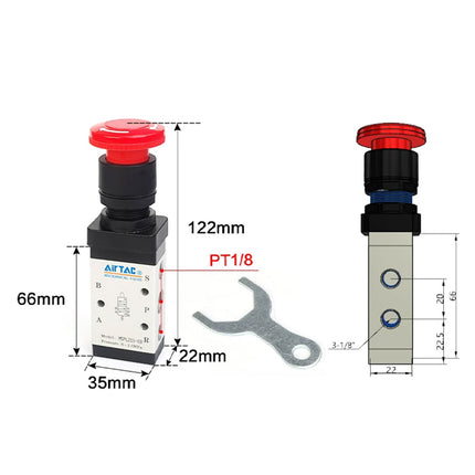 Airtac M5PL210-06: Manual Valve. 5 Way - M5PL21006