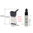 Airtac M5Y110-06: Manual Valve. 5 Way - M5Y11006G