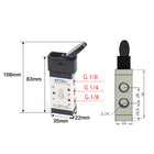 Airtac M5Y210-08: Manual Valve. 5 Way - M5Y21008G