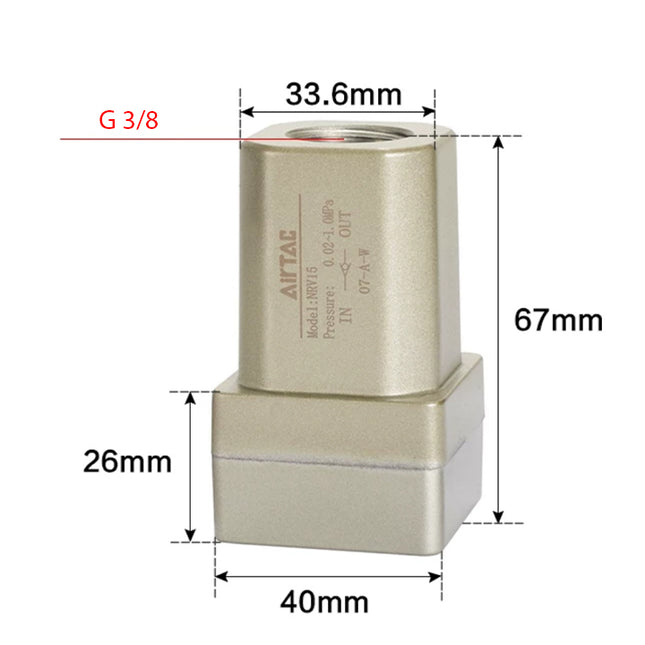 Airtac NRV-10: Non-Return Valve - NRV10G