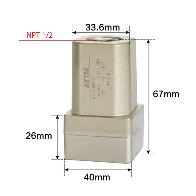 Airtac NRV-15: Non-Return Valve - NRV15T