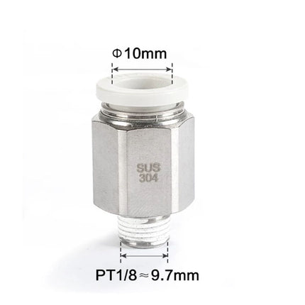 Airtac PC: Male connector--One-touch fittings(stainless steel) - PC1001D-S