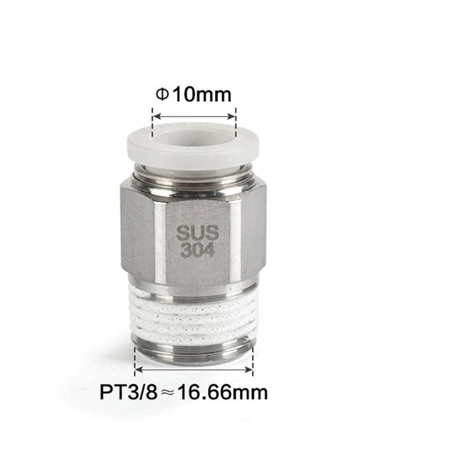 Airtac PC: Male connector--One-touch fittings(stainless steel) - PC1003D-S