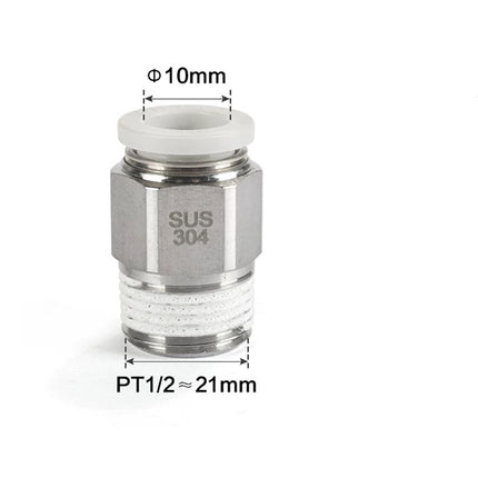 Airtac PC: Male connector--One-touch fittings(stainless steel) - PC1004D-S