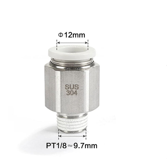 Airtac PC: Male connector--One-touch fittings(stainless steel) - PC1201D-S
