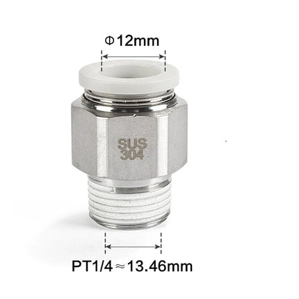 Airtac PC: Male connector--One-touch fittings(stainless steel) - PC1202D-S