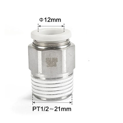 Airtac PC: Male connector--One-touch fittings(stainless steel) - PC1204-S