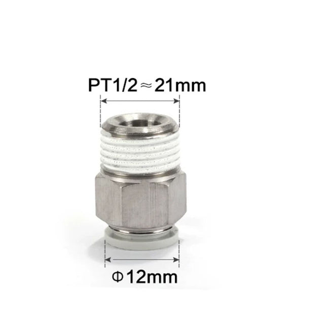 Airtac PC: Push Lock Fitting. Male Connector - PC1204