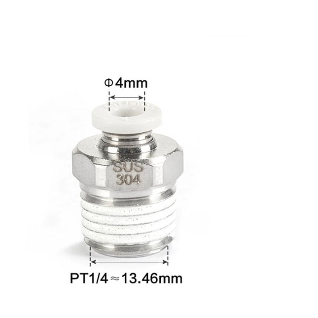 Airtac PC: Male connector--One-touch fittings(stainless steel) - PC402D-S