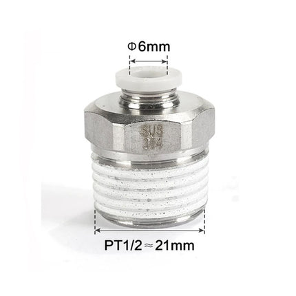 Airtac PC: Male connector--One-touch fittings(stainless steel) - PC604D-S