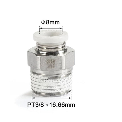 Airtac PC: Male connector--One-touch fittings(stainless steel) - PC803D-S