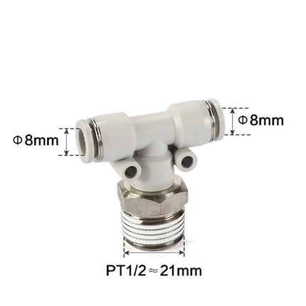 Airtac PEB: Push Lock Fitting. Male Branch Tee - PEB804