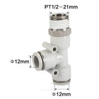 Airtac PED: Push Lock Fitting. Male Run Tee - PED1204D