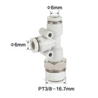Airtac PED: Push Lock Fitting. Male Run Tee - PED603D