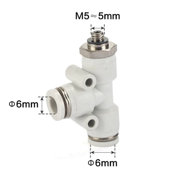 Airtac PED: Push Lock Fitting. Male Run Tee - PED6M5D