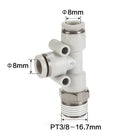 Airtac PED: Push Lock Fitting. Male Run Tee - PED803