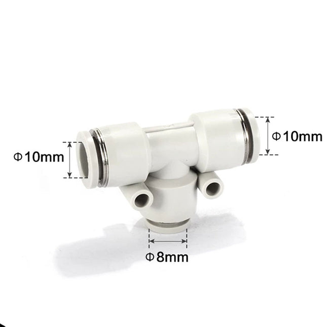 Airtac PEG: Push Lock Fitting. Different Diameter Tee - PEG10-8D