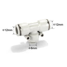 Airtac PEG: Push Lock Fitting. Different Diameter Tee - PEG12-8D