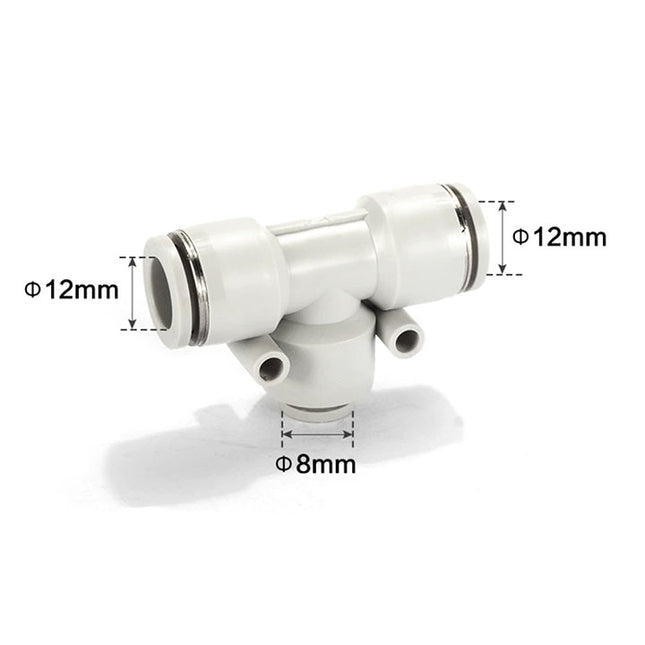 Airtac PEG: Push Lock Fitting. Different Diameter Tee - PEG12-8D