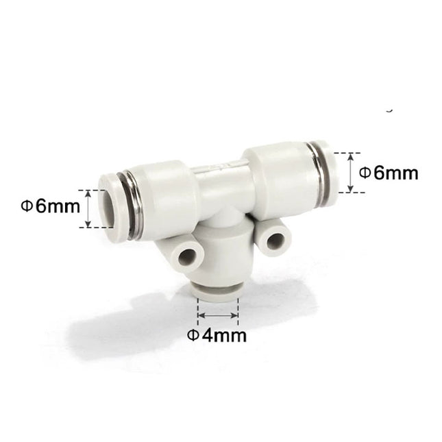 Airtac PEG: Push Lock Fitting. Different Diameter Tee - PEG6-4D