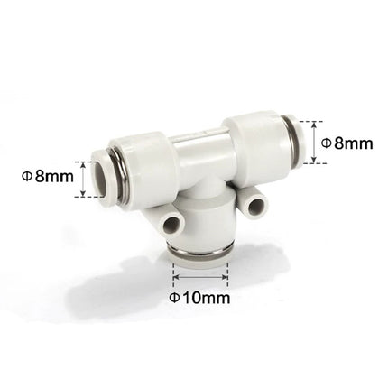 Airtac PEW: Push Lock Fitting. Different Diameter Tee - PEW10-8