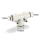 Airtac PEW: Push Lock Fitting. Different Diameter Tee - PEW10-8