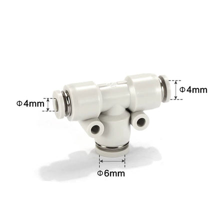 Airtac PEW: Push Lock Fitting. Different Diameter Tee - PEW6-4D