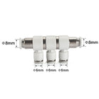 Airtac PHK: Push Lock Fitting. Universal Reducer Triple Branch Union - PHK8-6D
