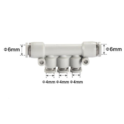 Airtac PKG: Push Lock Fitting. Reducer Triple Branch Union - PKG6-4D