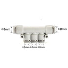 Airtac PKG: Push Lock Fitting. Reducer Triple Branch Union - PKG8-6D