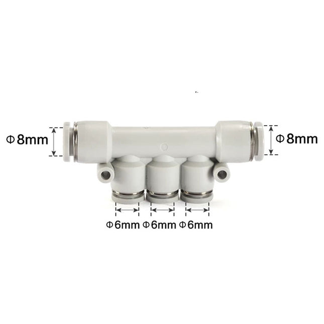 Airtac PKG: Push Lock Fitting. Reducer Triple Branch Union - PKG8-6D