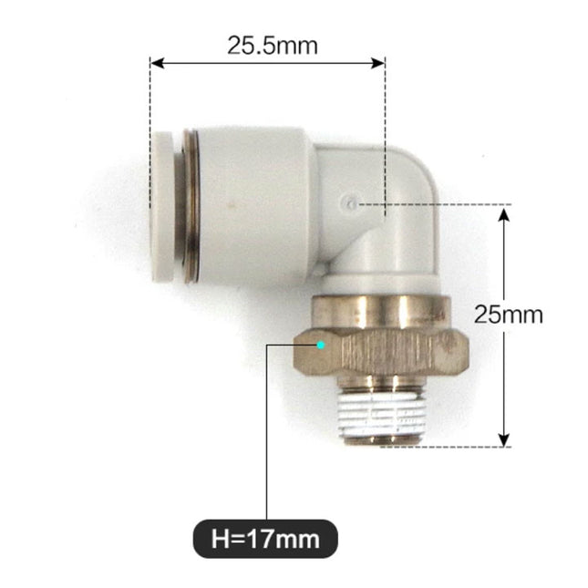 Airtac PL: Push Lock Fitting. Male Elbow - PL1001