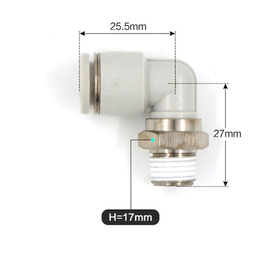 Airtac PL: Push-lock joint. External thread elbow - PL1002