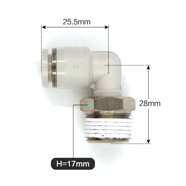 Airtac PL: Push Lock Fitting. Male Elbow - PL1003