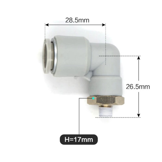 Airtac PL: Push Lock Fitting. Male Elbow - PL1201