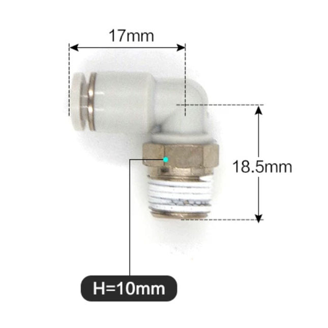Airtac PL: Push Lock Fitting. Male Elbow - PL401