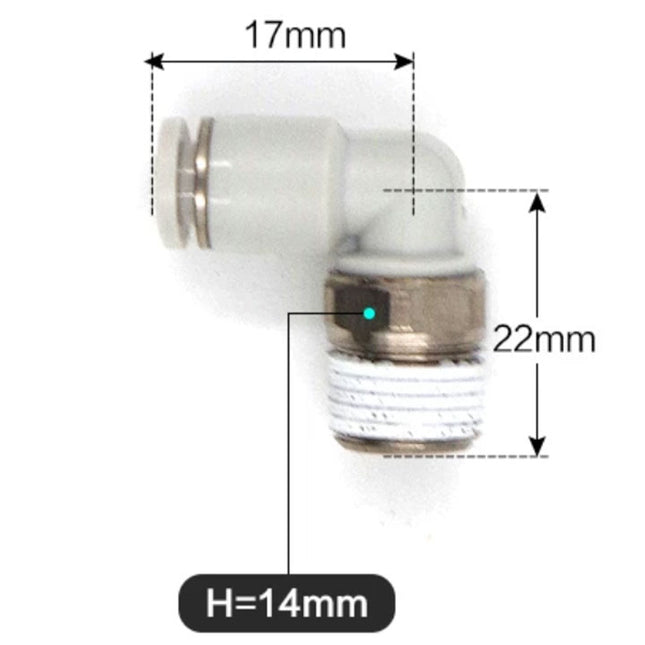 Airtac PL: Push Lock Fitting. Male Elbow - PL402