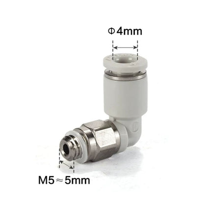 Airtac PL: Mini Push Lock Fitting. Male Elbow - PL4M5-M