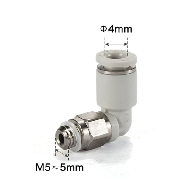 Airtac PL: Mini Push Lock Fitting. Male Elbow - PL4M5-M