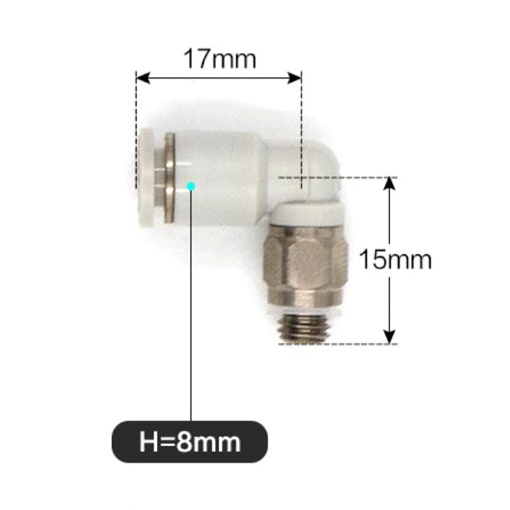 Airtac PL: Push-lock joint. External thread elbow - PL4M5