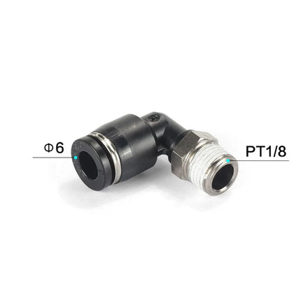 Airtac PL: Male elbow--One-touch fittings Black  - PL601D-M