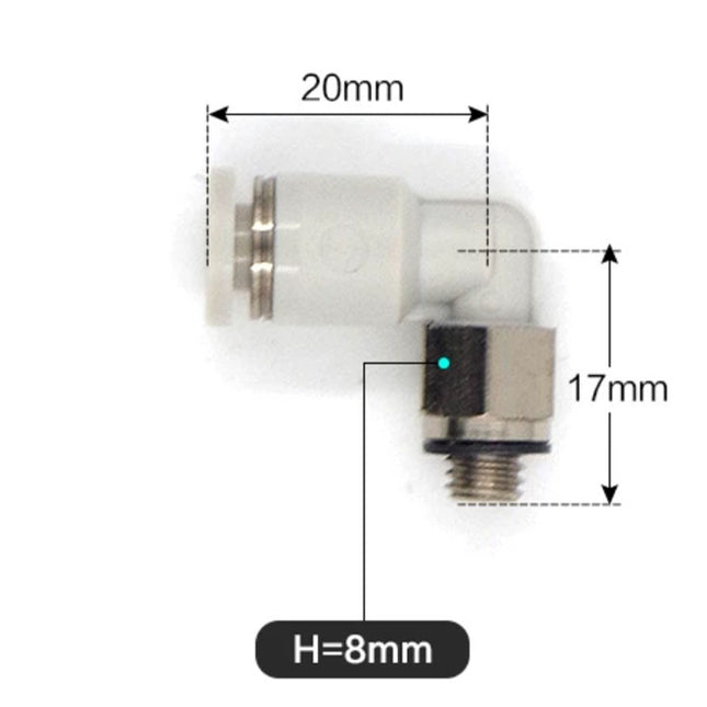 Airtac PL: Push Lock Fitting. Male Elbow - PL6M5