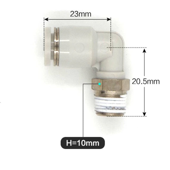 Airtac PL: Push Lock Fitting. Male Elbow - PL801