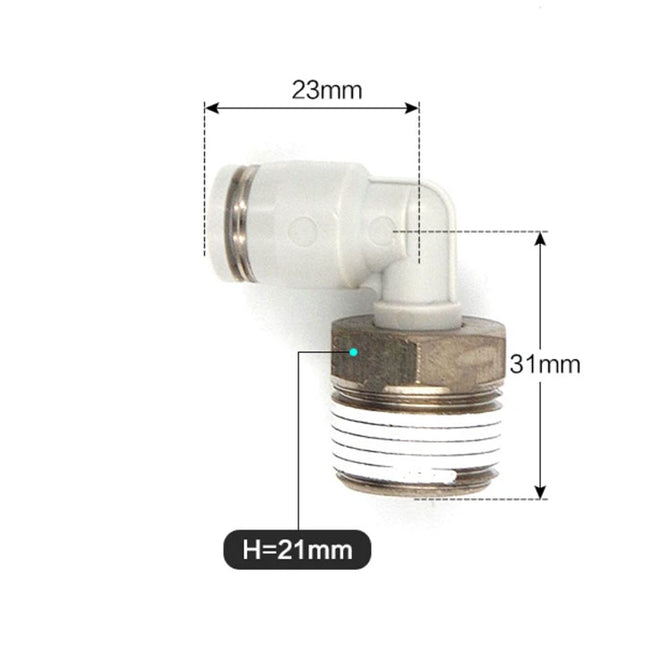 Airtac PL: Push Lock Fitting. Male Elbow - PL804