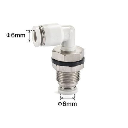 Airtac PLM: Push Lock Fitting. Bulkhead Male Elbow - PLM6D