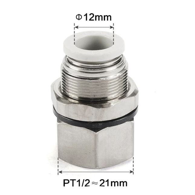 Airtac PMF: Push Lock Fitting. Bulkhead Connector - PMF1204D