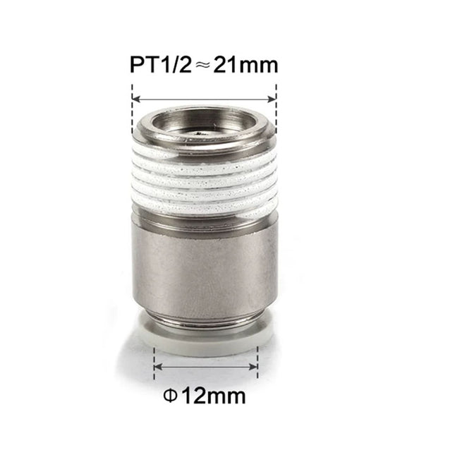 Airtac POC: Push Lock Fitting. Male Connector Rounded - POC1204