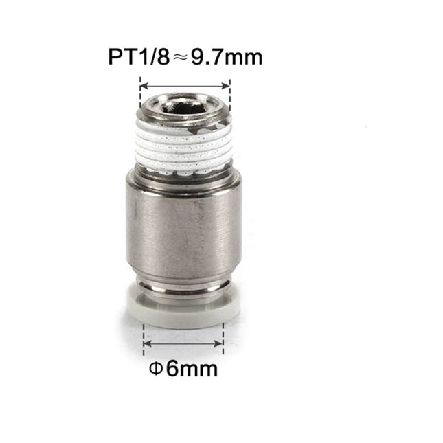 Airtac POC: Push Lock Fitting. Male Connector Rounded - POC601
